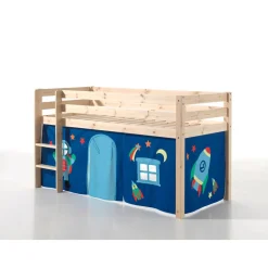 Vipack Spielbett Pino, Kiefer massiv natur mit Vorhang - Dessin Astro