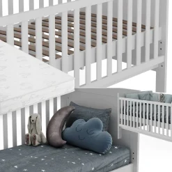 Vitalispa Babybett Ajaton Weiß 144,4 x 83 cm mit Matratze