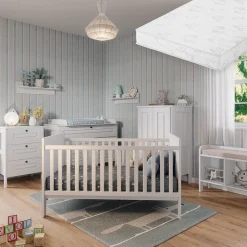 Vitalispa Babybett Ajaton Weiß 144,4 x 83 cm mit Matratze