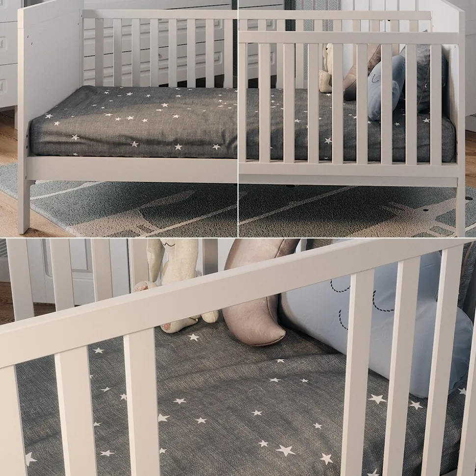Vitalispa Babybett Ajaton Weiß 144,4 x 83 cm mit Matratze