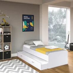 VitaliSpa Bett Enzo Jugendbett mit Gästeliege Funktionsbett 90x200 cm Weiß