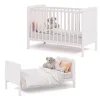VitaliSpa Gitterbett Babybett Kinderbett Tobi Kombinationsbett umbaubar Weiß