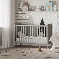 VitaliSpa Gitterbett Babybett Kinderbett Tobi Kombinationsbett umbaubar Weiß