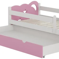 VitaliSpa Kinderbett Einzelbett Juniorbett Jessica Weiß Pink 160x80 cm modern Kinderzimmer Bett Bettschublade Rausfallschutz