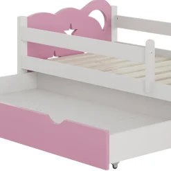 VitaliSpa Kinderbett Einzelbett Juniorbett Jessica Weiß Pink 140x70 cm modern Kinderzimmer Bett Bettschublade Rausfallschutz
