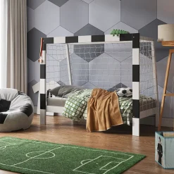 Vitalispa Kinderbett Fußballtor Weiß 178 x 142,5 cm ohne Matratze