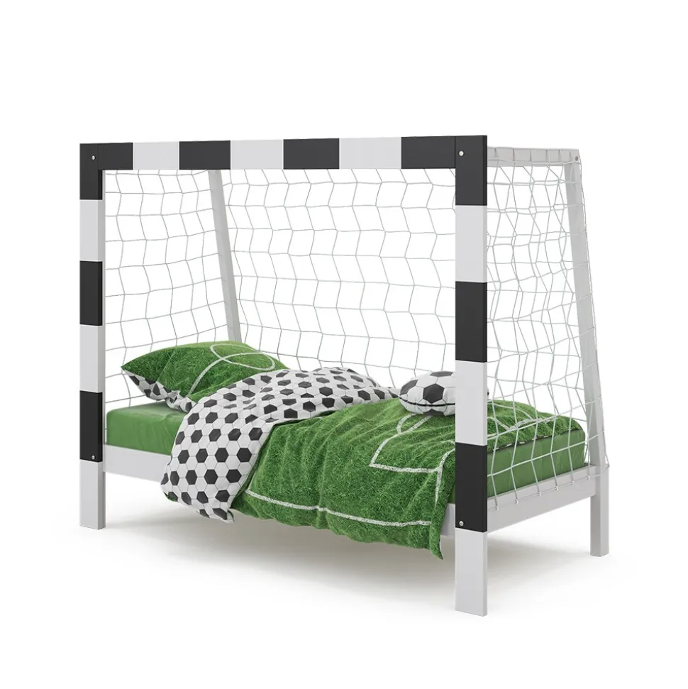 Vitalispa Kinderbett Fußballtor Weiß 178 x 142,5 cm ohne Matratze