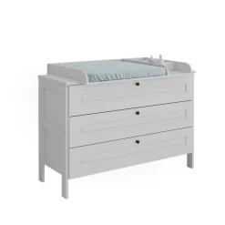 Vitalispa Wickelkommode Ajaton Weiß 133 x 98,4 mit 3 Schubladen