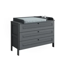 Vitalispa Wickelkommode Ajaton Grau 133 x 98,4 mit 3 Schubladen