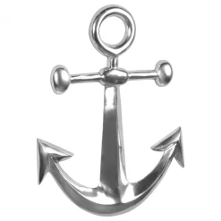 Wanddeko Dekofigur Anker Aluminium silberfarben poliert 62,5 cm im maritimen Stil