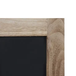 Wandgarderobe MCW-C51, Garderobe Kreidetafel Wandtafel, 5 Haken 55x34cm ~ naturbraun