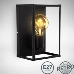Wandleuchte, schwarz, 1xE27 max. 60W exkl.
