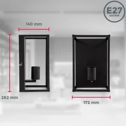 Wandleuchte, schwarz, 1xE27 max. 60W exkl.