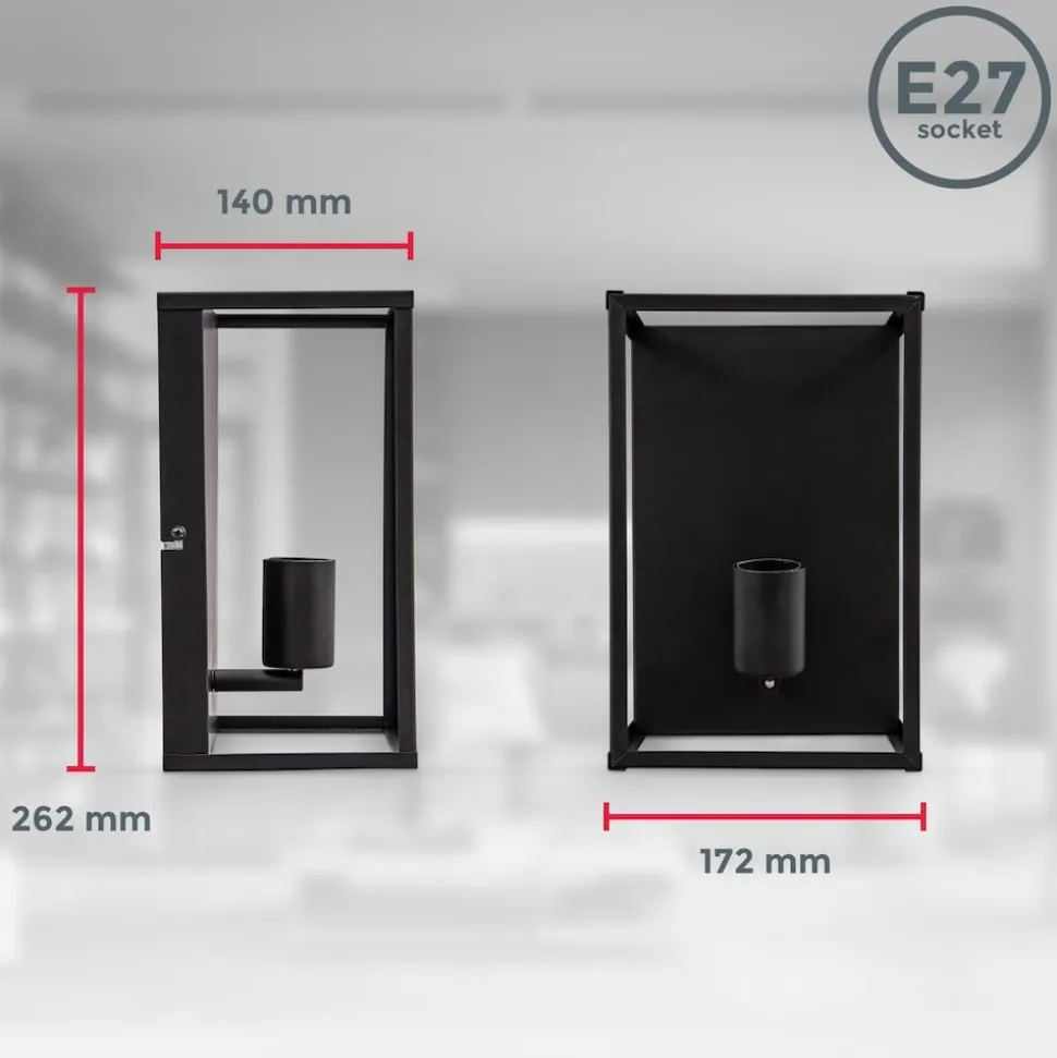 Wandleuchte, schwarz, 1xE27 max. 60W exkl.