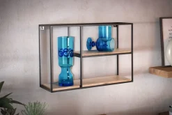 Wandregal FineBuy Hängeregal Holz Metall 60x40x18 cm Regal Rechteckig Massiv