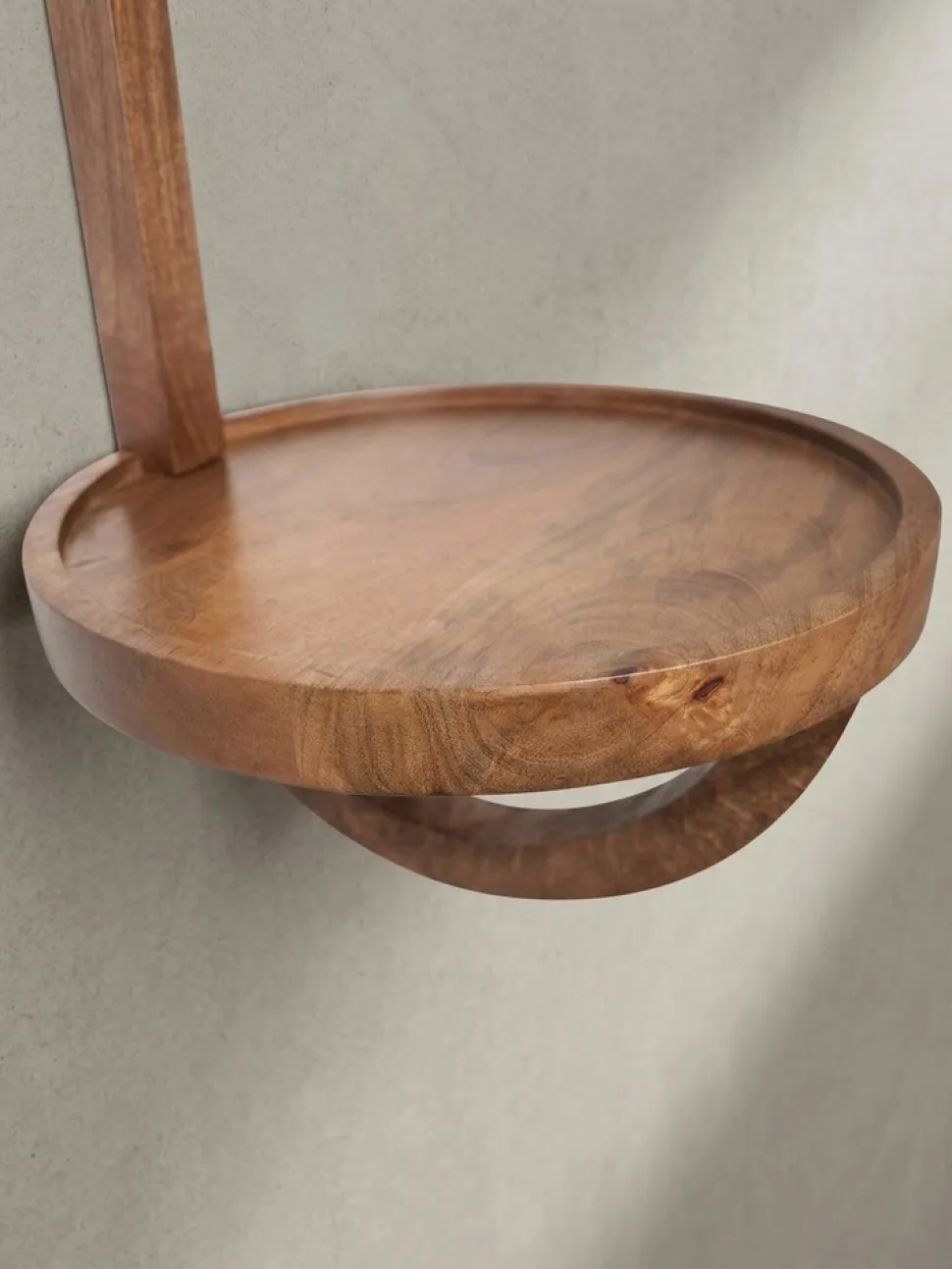 Wandregal Mango Massivholz Modern Stil 30x33x30 cm Rund