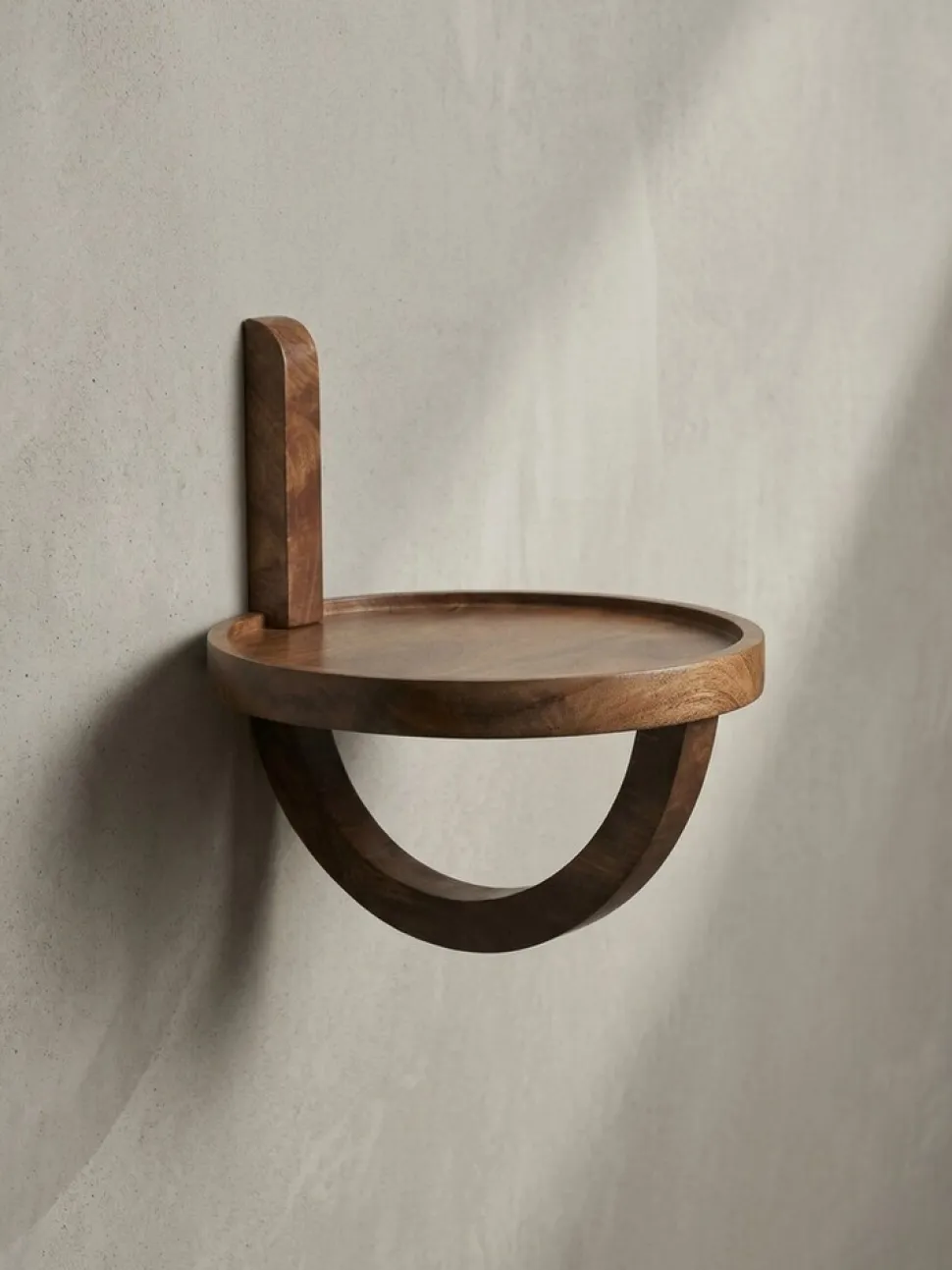 Wandregal Mango Massivholz Modern Stil 30x33x30 cm Rund