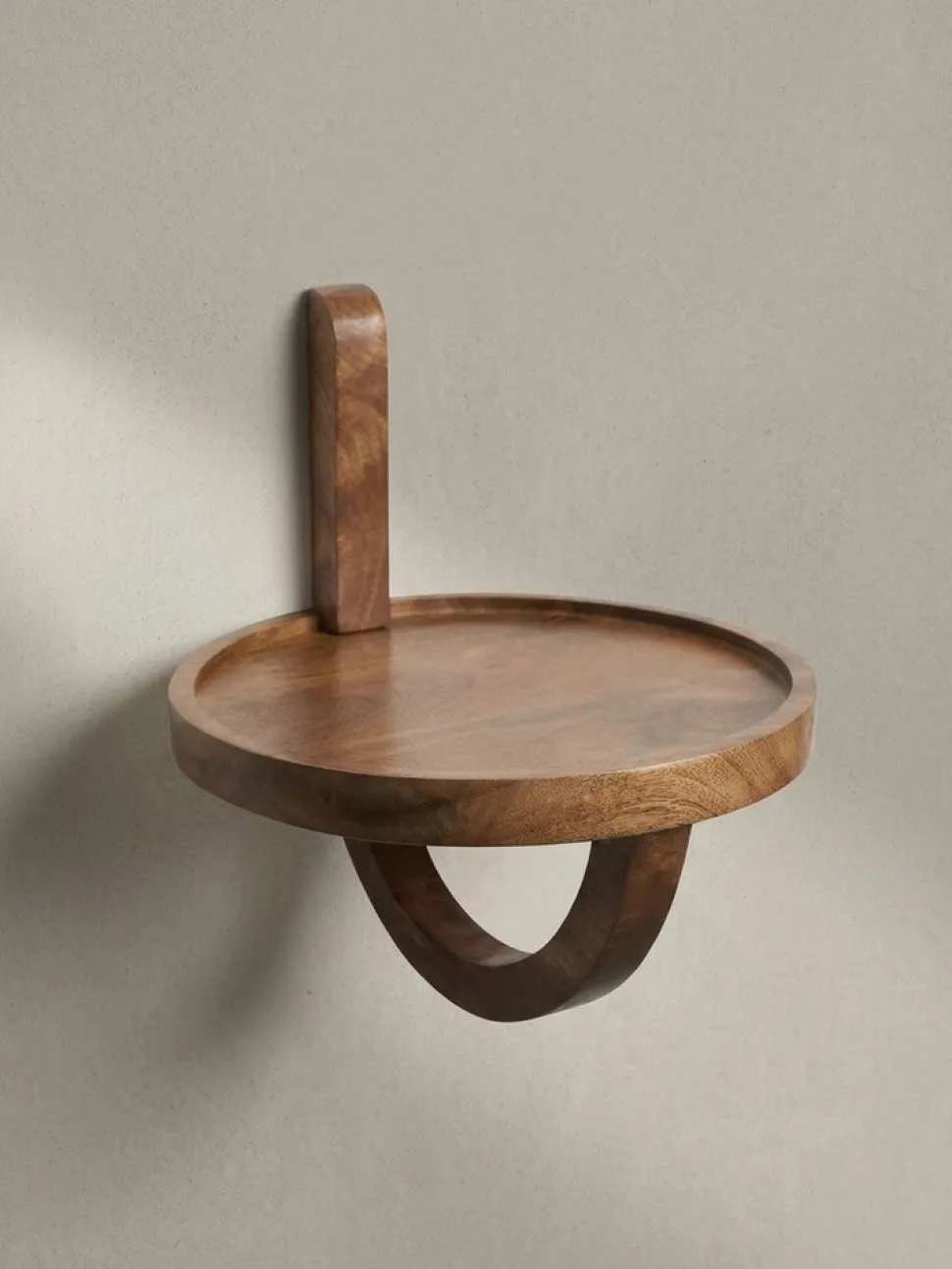Wandregal Mango Massivholz Modern Stil 30x33x30 cm Rund