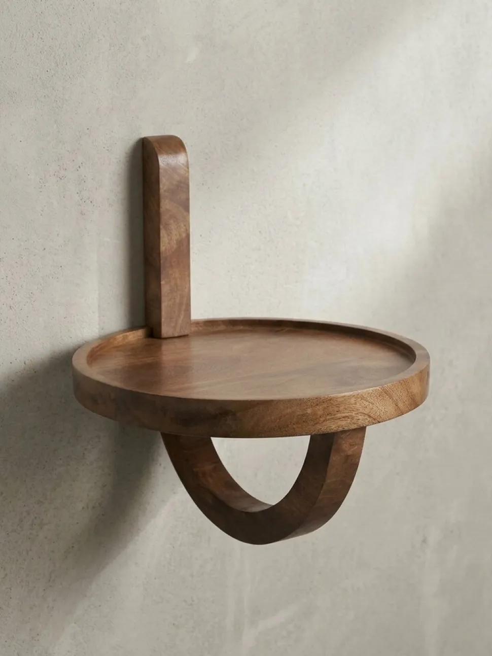 Wandregal Mango Massivholz Modern Stil 30x33x30 cm Rund