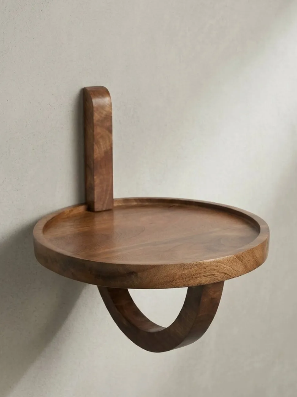 Wandregal Mango Massivholz Modern Stil 30x33x30 cm Rund