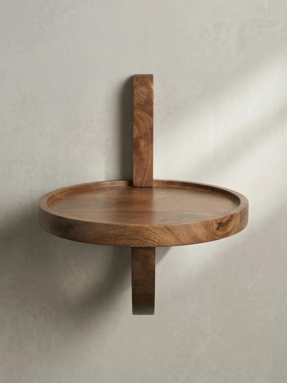 Wandregal Mango Massivholz Modern Stil 30x33x30 cm Rund