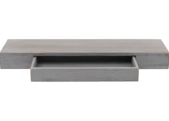Wandregal MCW-H37, Schweberegal Wandboard Hängeregal Regal, Schublade Massiv-Holz 8x80x25cm ~ braun, shabby