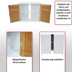 Waschbeckenunterschrank MCW-A85, Badschrank 60x60x30cm ~ grau