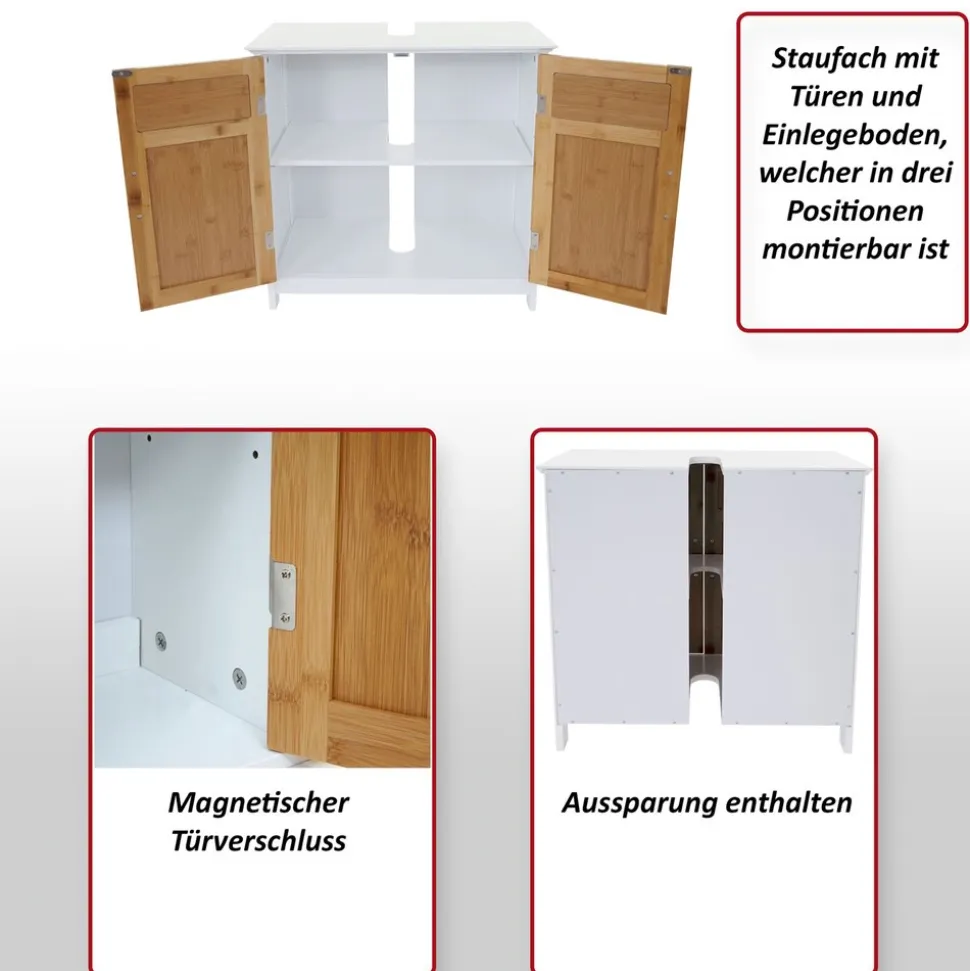 Waschbeckenunterschrank MCW-A85, Badschrank 60x60x30cm ~ grau