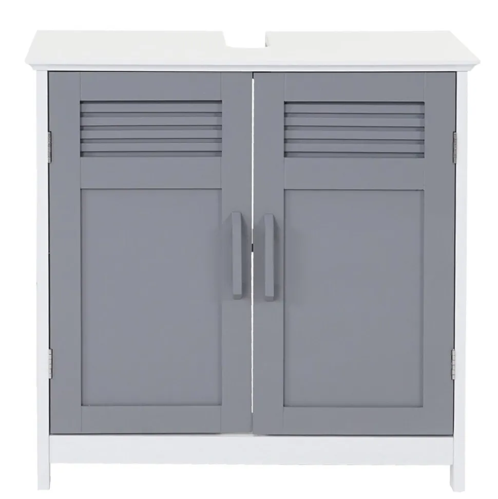 Waschbeckenunterschrank MCW-A85, Badschrank 60x60x30cm ~ grau