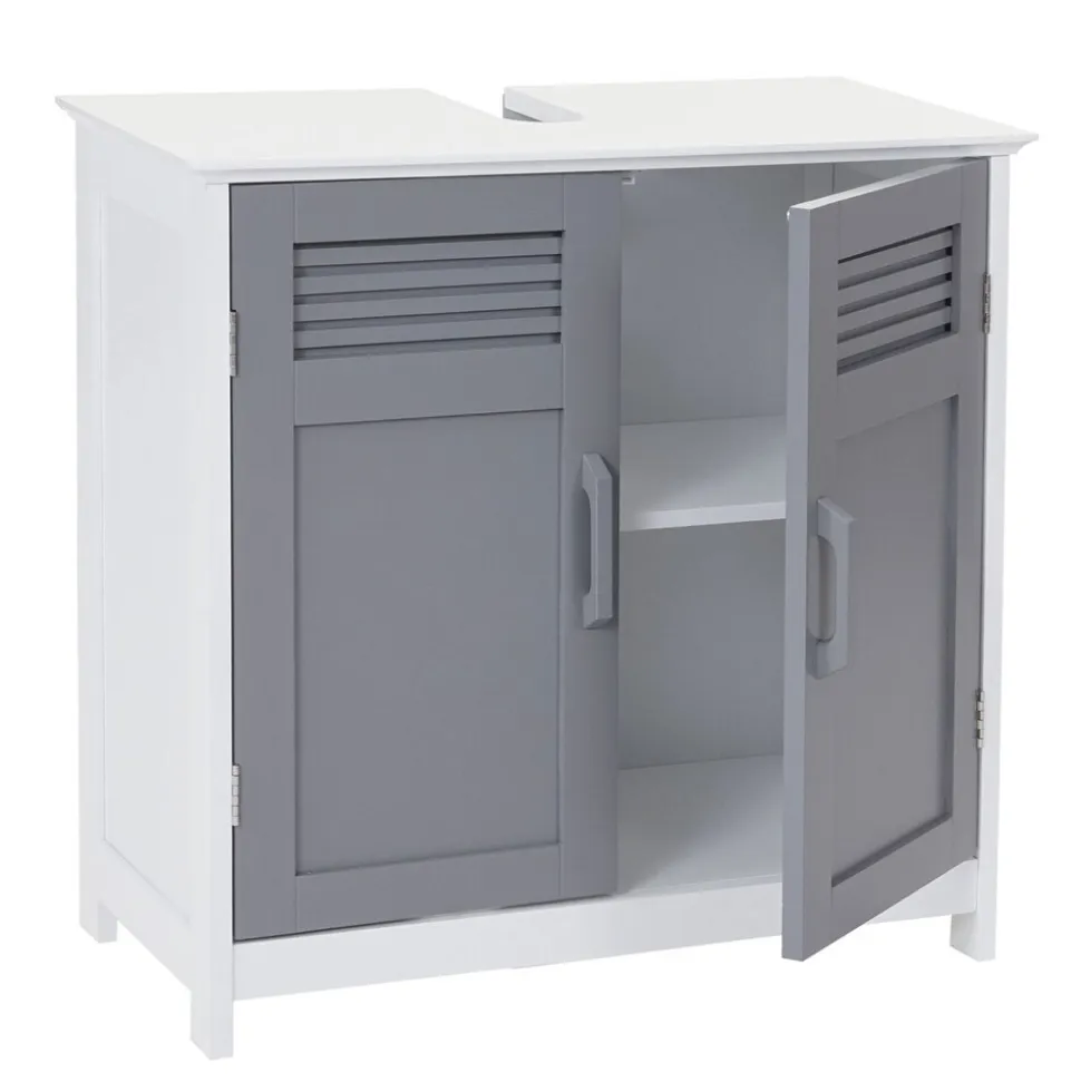 Waschbeckenunterschrank MCW-A85, Badschrank 60x60x30cm ~ grau