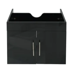 Waschbeckenunterschrank MCW-D16, Waschtischunterschrank Waschtisch Unterschrank Badmöbel, MVG hochglanz 60cm ~ schwarz
