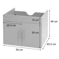 Waschbeckenunterschrank MCW-D16, Waschtischunterschrank Waschtisch Unterschrank Badmöbel, MVG hochglanz 60cm ~ schwarz