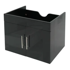 Waschbeckenunterschrank MCW-D16, Waschtischunterschrank Waschtisch Unterschrank Badmöbel, MVG hochglanz 60cm ~ schwarz