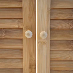 Waschbeckenunterschrank MCW-B18, Badezimmer Badschrank, Bambus ~ 60x67x30cm