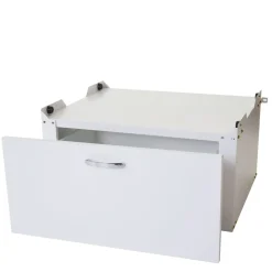 Waschmaschinenunterschrank MCW-E50, Sockel Podest Erhöhung Untergestell, Schublade 33x61x62cm, weiß