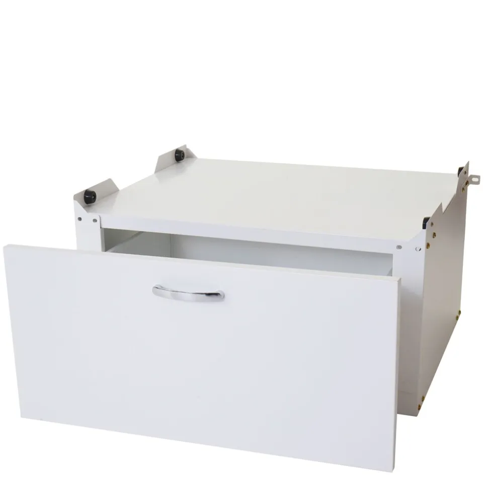 Waschmaschinenunterschrank MCW-E50, Sockel Podest Erhöhung Untergestell, Schublade 33x61x62cm, weiß