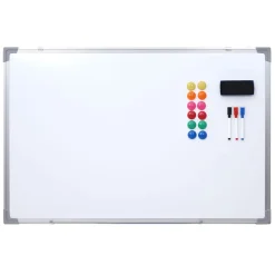 Whiteboard MCW-C84, Magnettafel Memoboard Pinnwand, inkl. Zubehör ~ 90x60cm