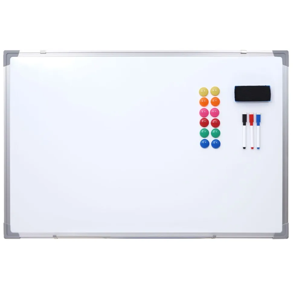 Whiteboard MCW-C84, Magnettafel Memoboard Pinnwand, inkl. Zubehör ~ 90x60cm