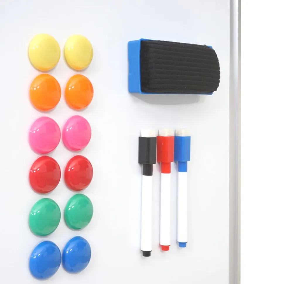 Whiteboard MCW-C84, Magnettafel Memoboard Pinnwand, inkl. Zubehör ~ 90x60cm