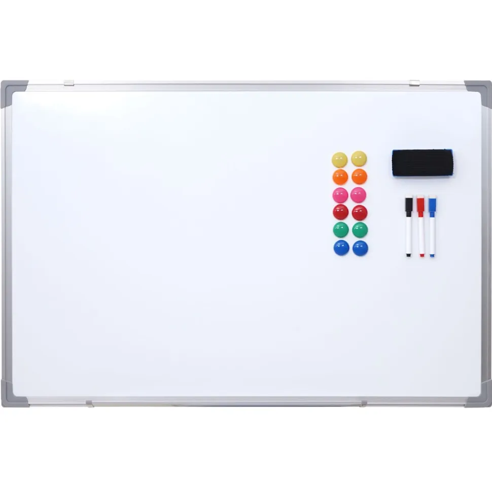 Whiteboard MCW-C84, Magnettafel Memoboard Pinnwand, inkl. Zubehör ~ 90x60cm