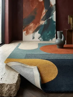 Wollteppich abstrakt Bunt 120 x 180 cm - HALLEIN | Kadima Design