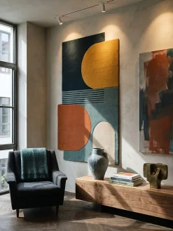 Wollteppich abstrakt Bunt 120 x 180 cm - HALLEIN | Kadima Design