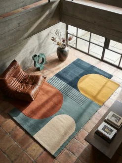 Wollteppich abstrakt Bunt 120 x 180 cm - HALLEIN | Kadima Design