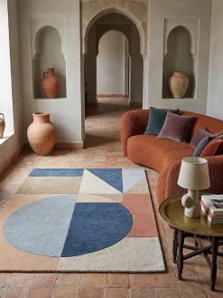 Wollteppich geometrisch Pastell-Bunt 200 x 290 cm - DEBEN | Kadima