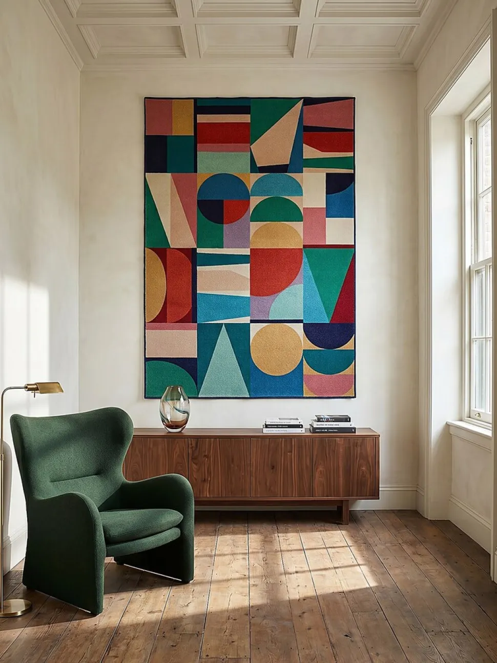 Wollteppich Geo-Patchwork Bunt 140 x 200 cm - DAHLIA | Kadima Design