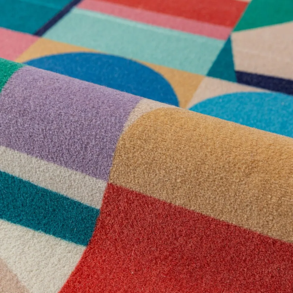 Wollteppich Geo-Patchwork Bunt 140 x 200 cm - DAHLIA | Kadima Design