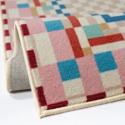 Wollteppich Schachbrett Bunt 140 x 200 cm - DAHLIA | Kadima Design