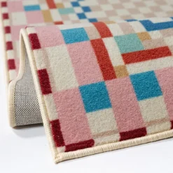 Wollteppich Schachbrett Bunt 140 x 200 cm - DAHLIA | Kadima Design