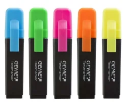 40x GENIE Textmarker 5 Farben Neon Marker Set Highlighter Stifte Leuchtmarker