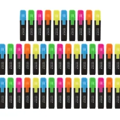 40x GENIE Textmarker 5 Farben Neon Marker Set Highlighter Stifte Leuchtmarker